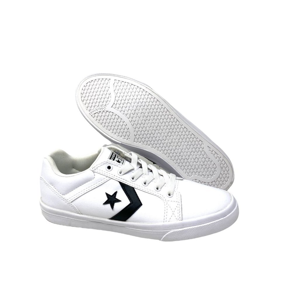Converse Shoes Womens Size 669577C EL DISTRITO White Canvas Black Print Sneakers - Picture 4 of 10